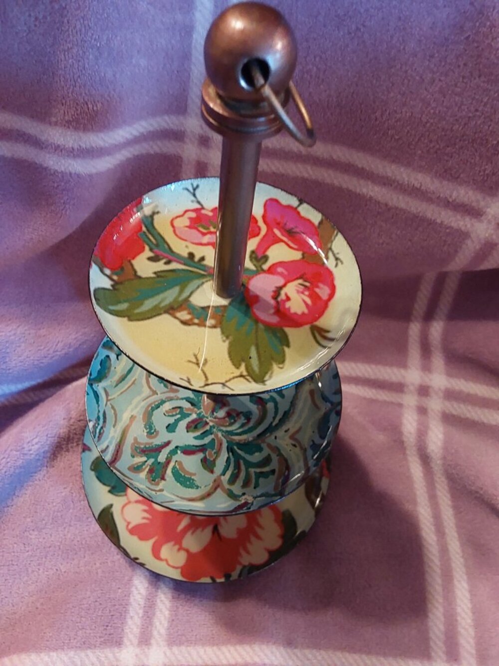 3 TIER STACKING TRAY FLORAL PATTERN BEAUTIFUL - Picture 6 of 12
